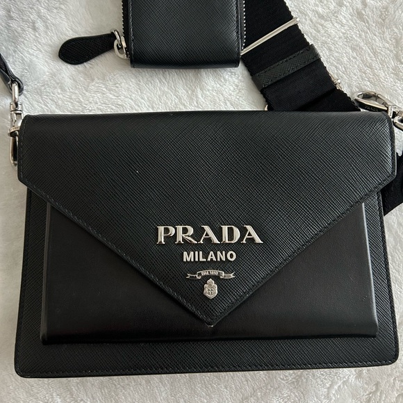 Prada Saffiano Leather mini envelope bag. - Picture 6 of 17